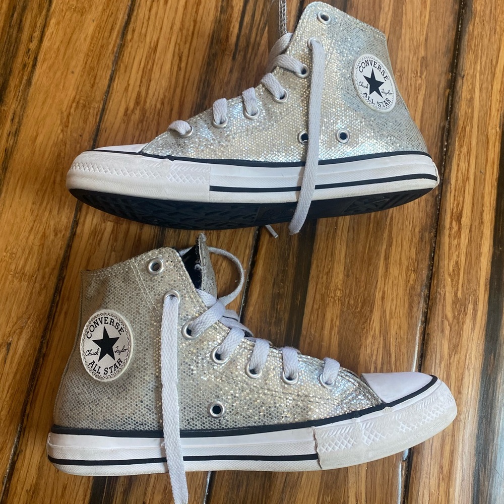 Silver Glitter Converse Sneakers